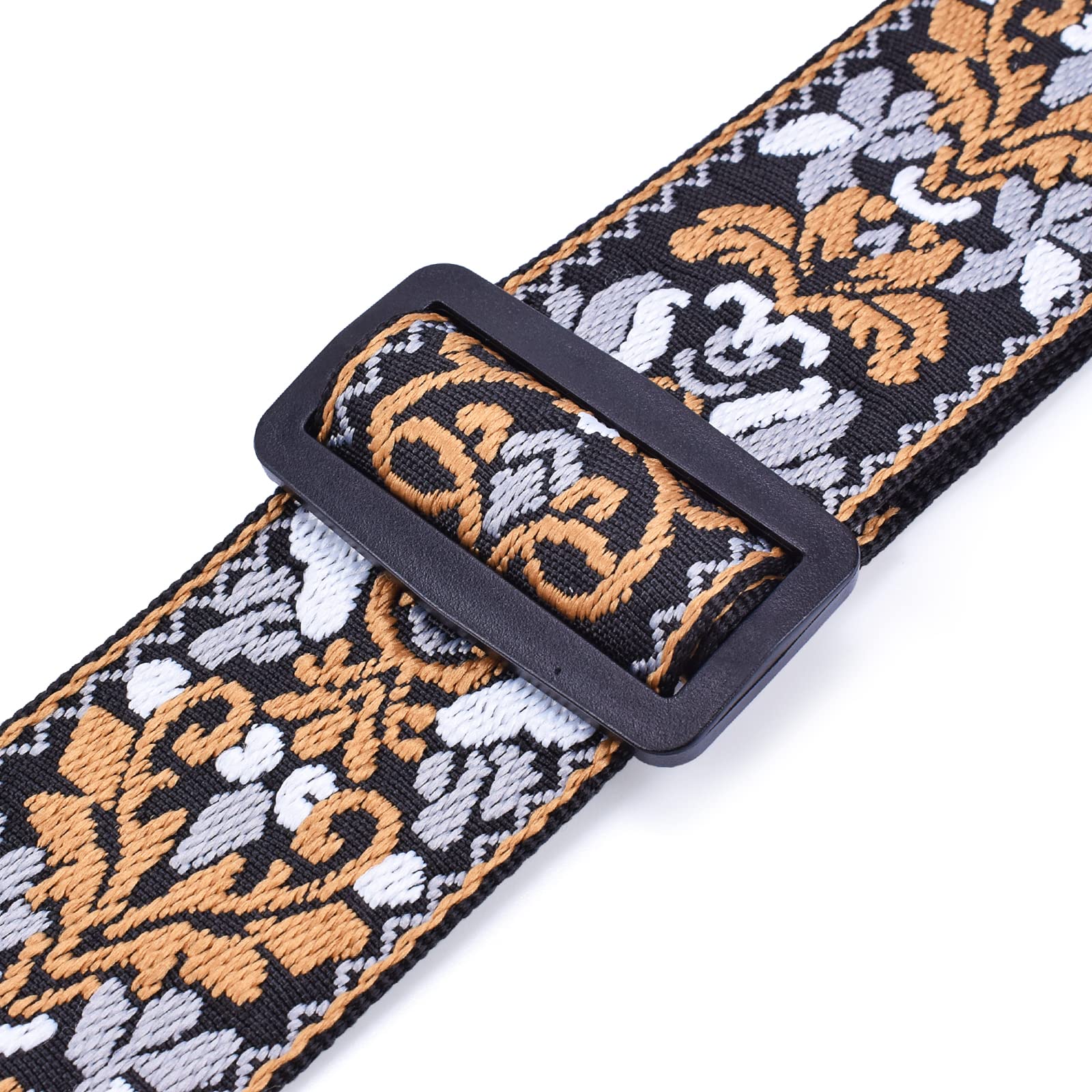 CLOUDMSUSIC Guitar Strap Acoustic Classical Bass Electric 2" Wide Strap With Jacquard Embroider Pattern For Adult Kids(Vintage Black and Brown) - Image 4