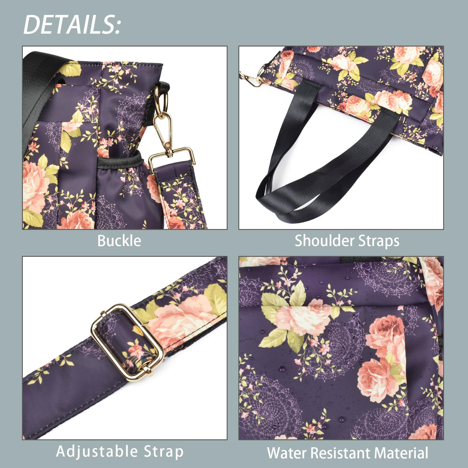 CLOUDMUSIC Crossbody Bags Shoulder Tote Handbag Nylon With Straps Waterproof Multi Bottle Pockets For Women Trendy - Image 3