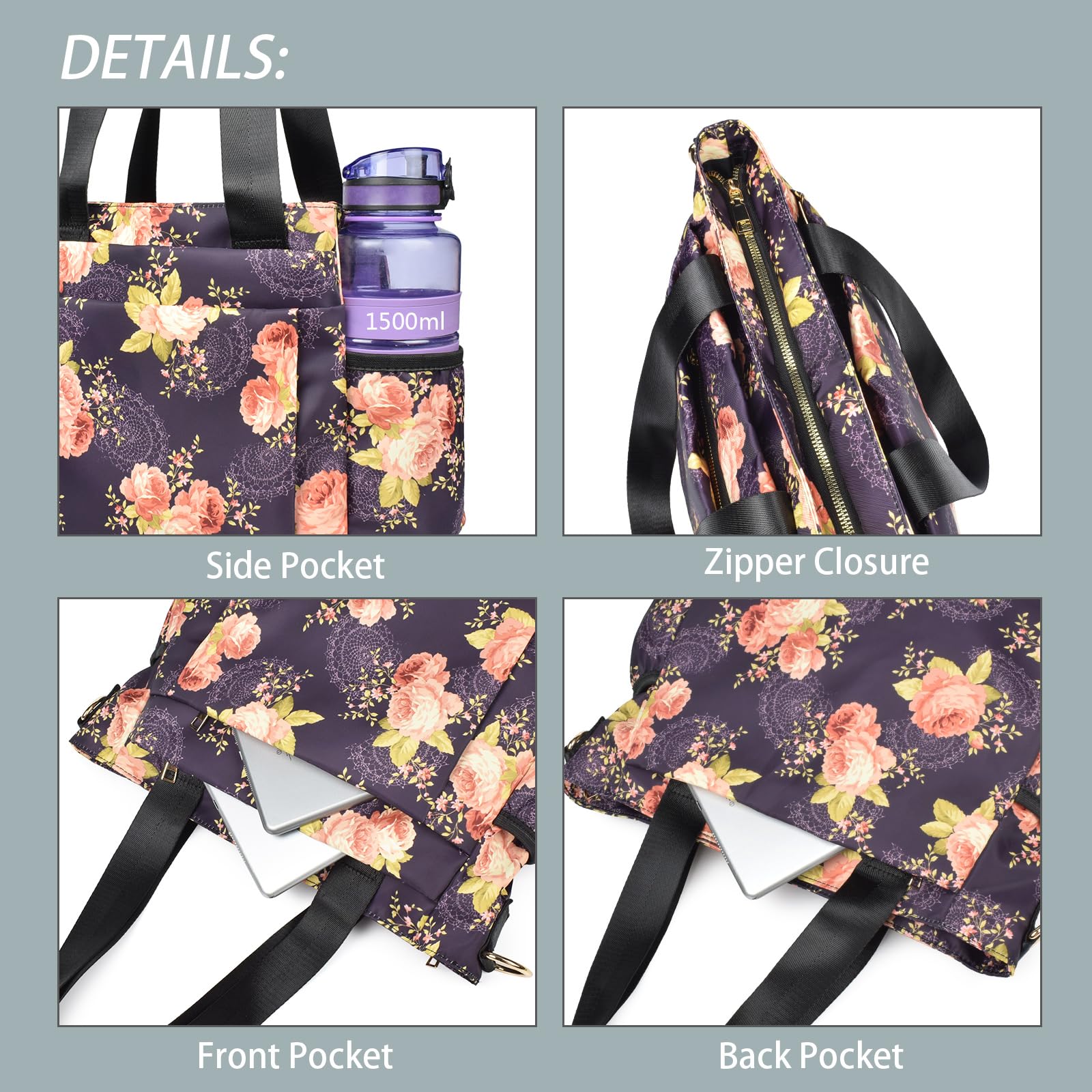 CLOUDMUSIC Crossbody Bags Shoulder Tote Handbag Nylon With Straps Waterproof Multi Bottle Pockets For Women Trendy - Image 4