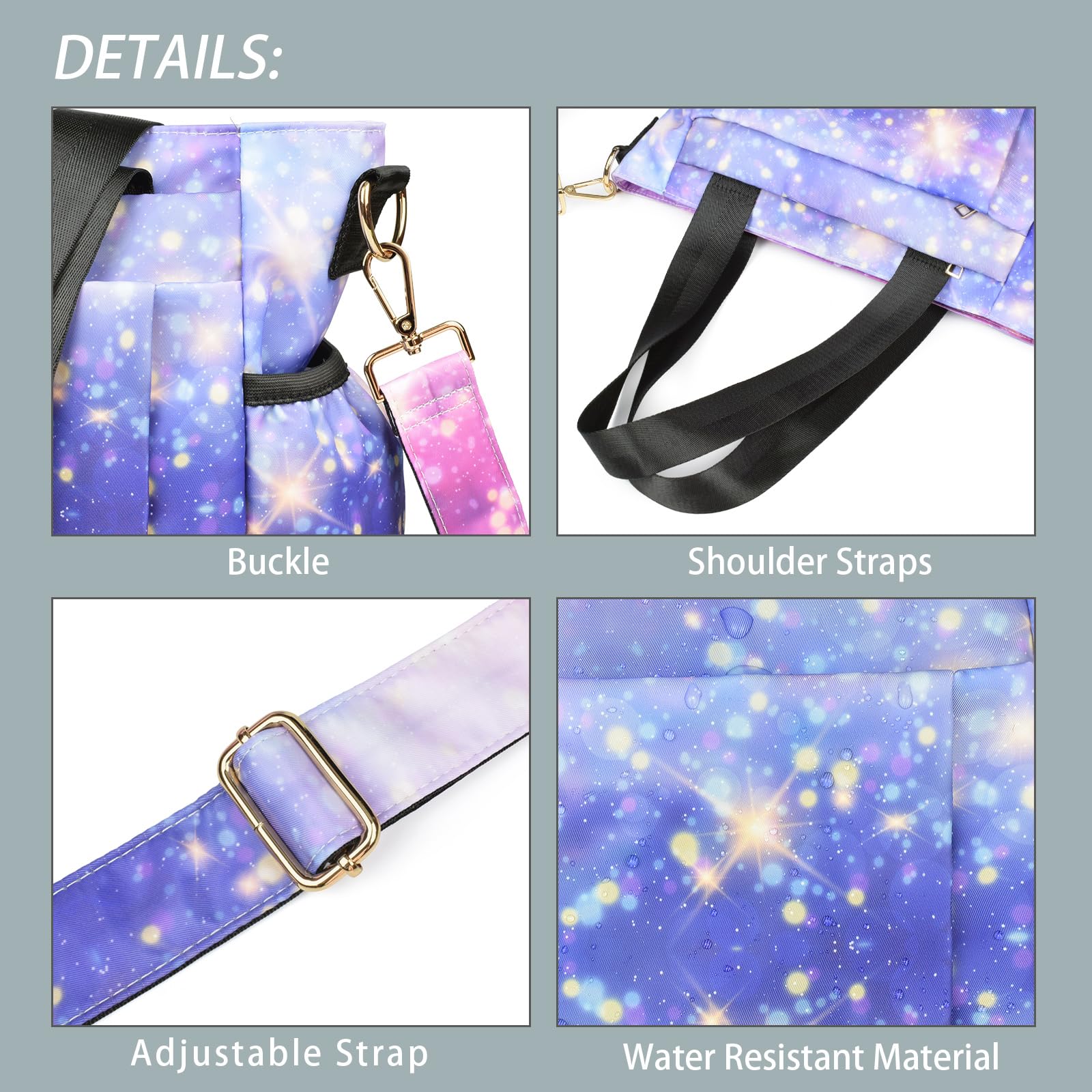 CLOUDMUSIC Crossbody Bags Shoulder Tote Handbag Nylon With Straps Waterproof Multi Bottle Pockets For Women Trendy - Image 3