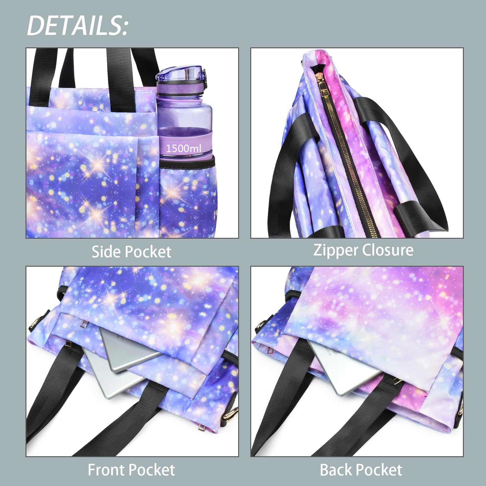 CLOUDMUSIC Crossbody Bags Shoulder Tote Handbag Nylon With Straps Waterproof Multi Bottle Pockets For Women Trendy - Image 4