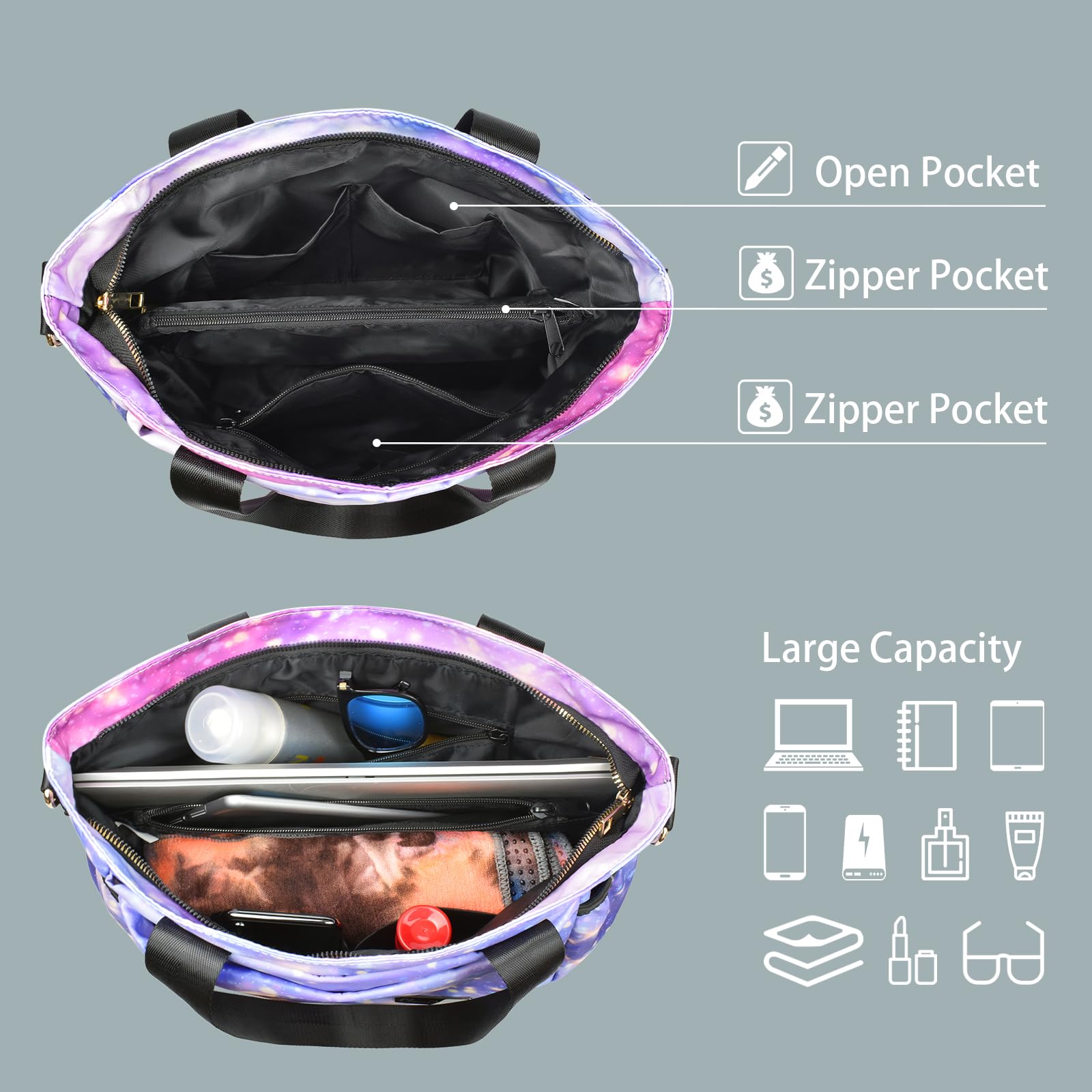 CLOUDMUSIC Crossbody Bags Shoulder Tote Handbag Nylon With Straps Waterproof Multi Bottle Pockets For Women Trendy - Image 6