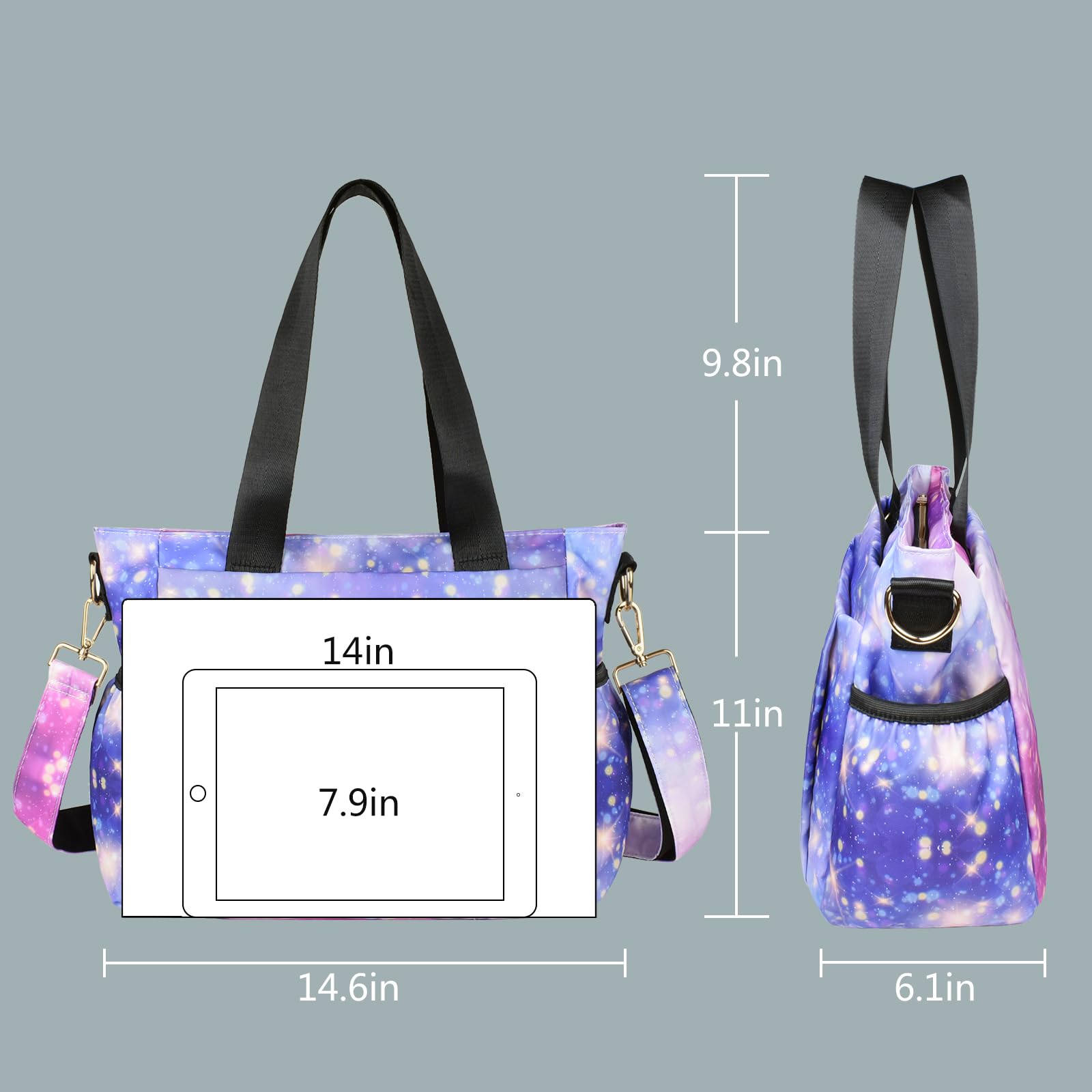CLOUDMUSIC Crossbody Bags Shoulder Tote Handbag Nylon With Straps Waterproof Multi Bottle Pockets For Women Trendy - Image 7