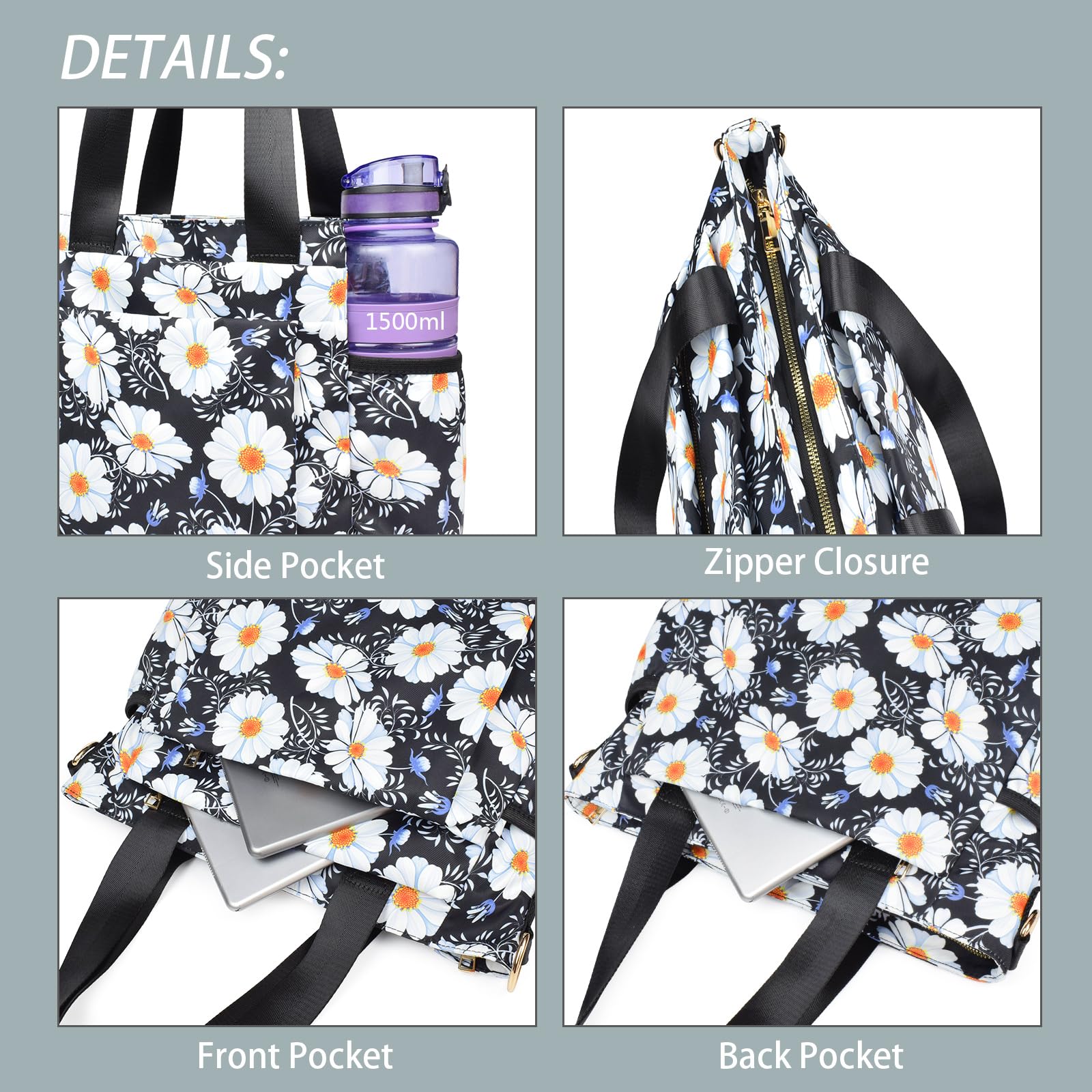 CLOUDMUSIC Crossbody Bags Shoulder Tote Handbag Nylon With Straps Waterproof Multi Bottle Pockets For Women Trendy - Image 3