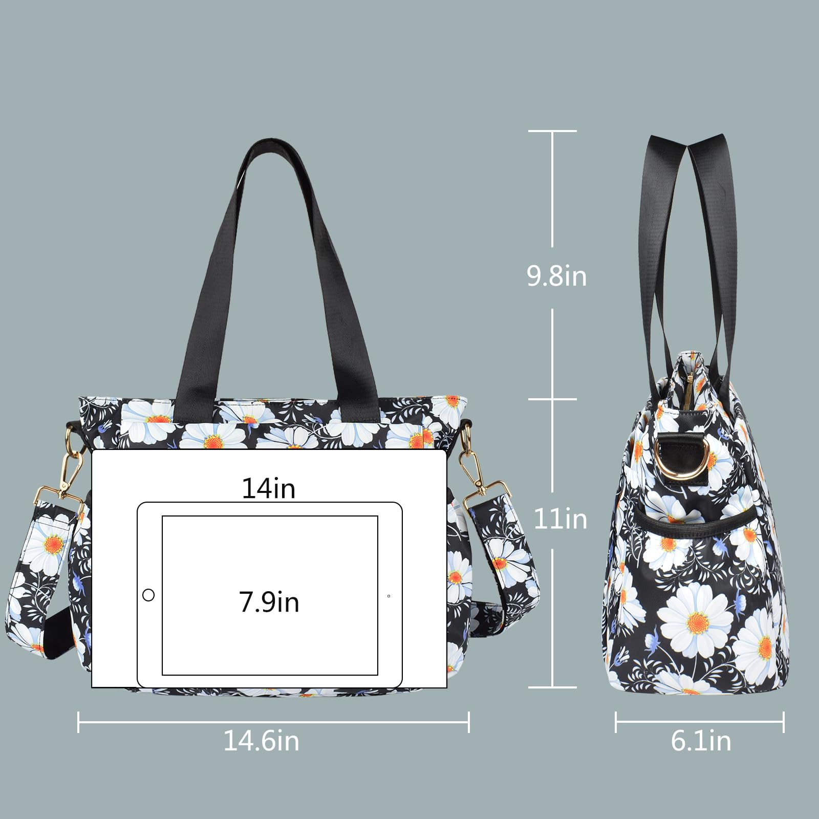 CLOUDMUSIC Crossbody Bags Shoulder Tote Handbag Nylon With Straps Waterproof Multi Bottle Pockets For Women Trendy - Image 6