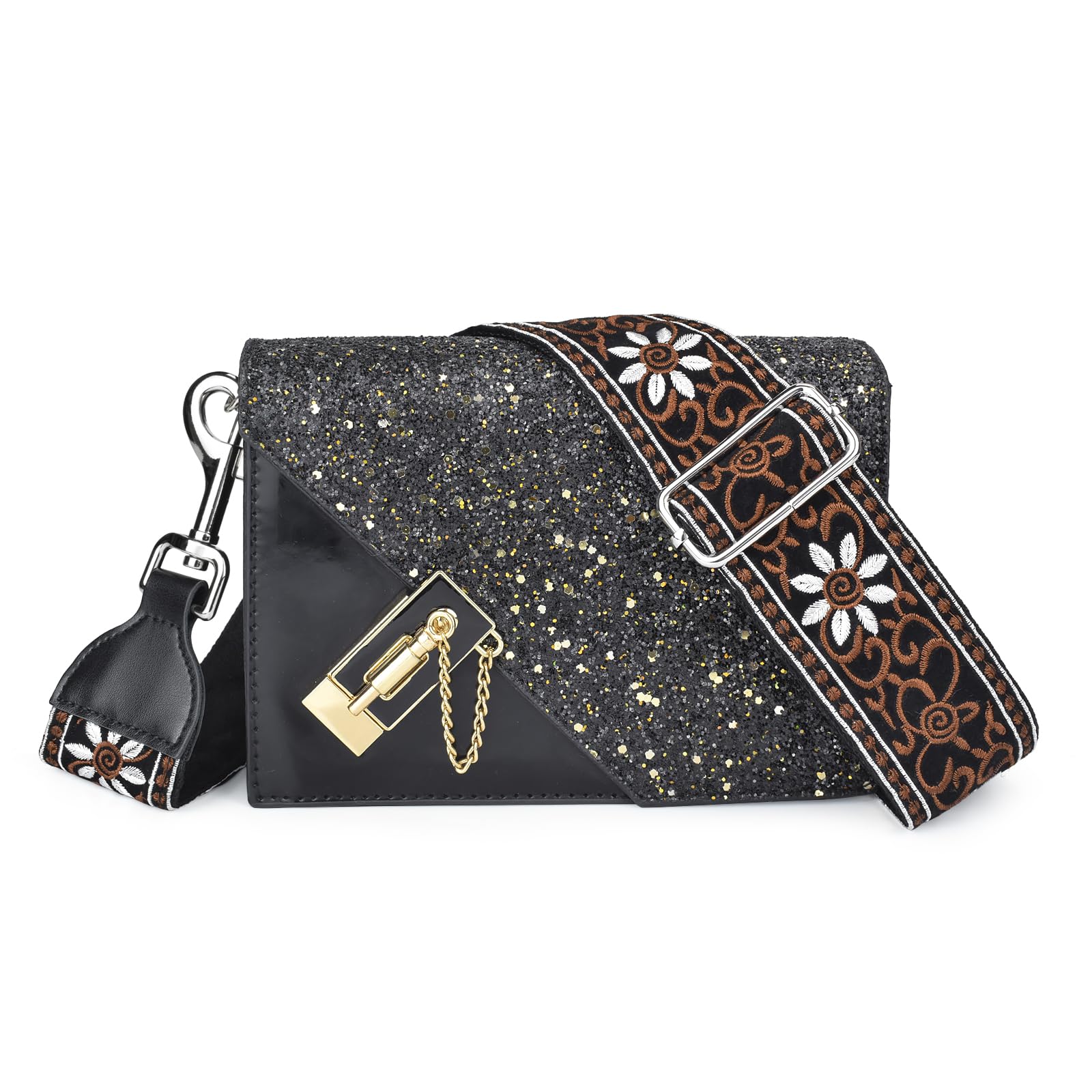 CLOUDMUSIC Handbag Strap Replacement Crossbody Strap Purse Strap With Silver Clips For Women Girls - Image 4