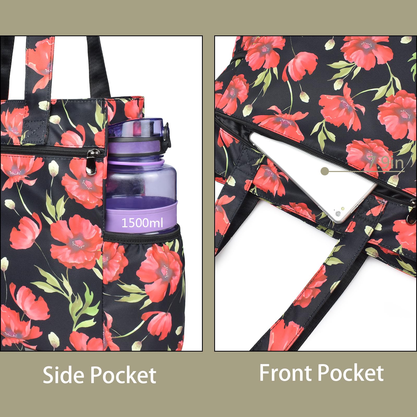 CLOUDMUSIC Shoulder Tote Bag For Nurses Teachers Work Gym Travel Beach Women With Large Capacity Waterproof - Image 4