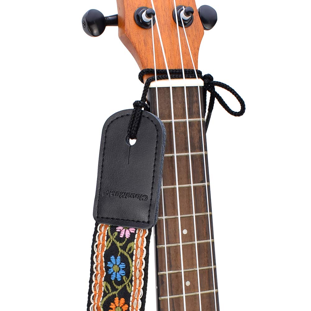 CLOUDMUSIC Tenor Concert Soprano Baritone Ukulele Strap Coloful Hawaii Floral Jacquard For Adult Size And Kids(Blue Orange Pink Flowers) - Image 6