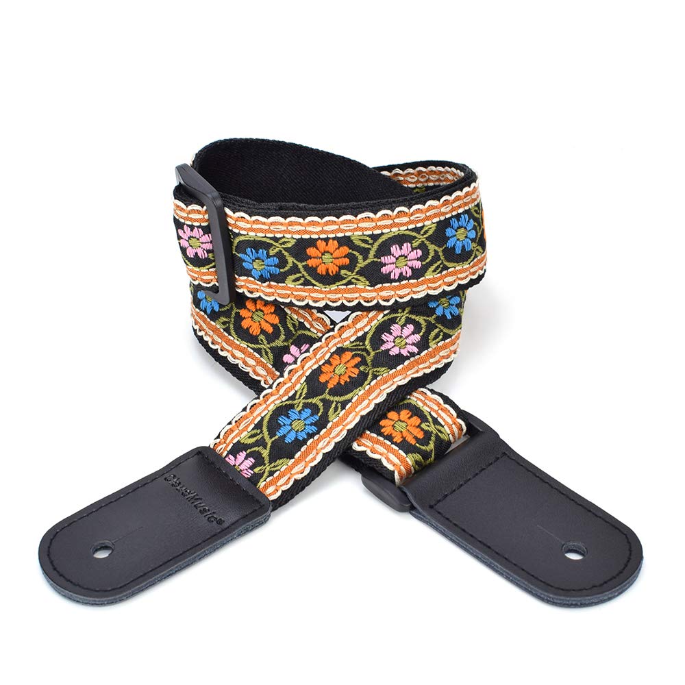 CLOUDMUSIC Tenor Concert Soprano Baritone Ukulele Strap Coloful Hawaii Floral Jacquard For Adult Size And Kids(Blue Orange Pink Flowers) - Image 7