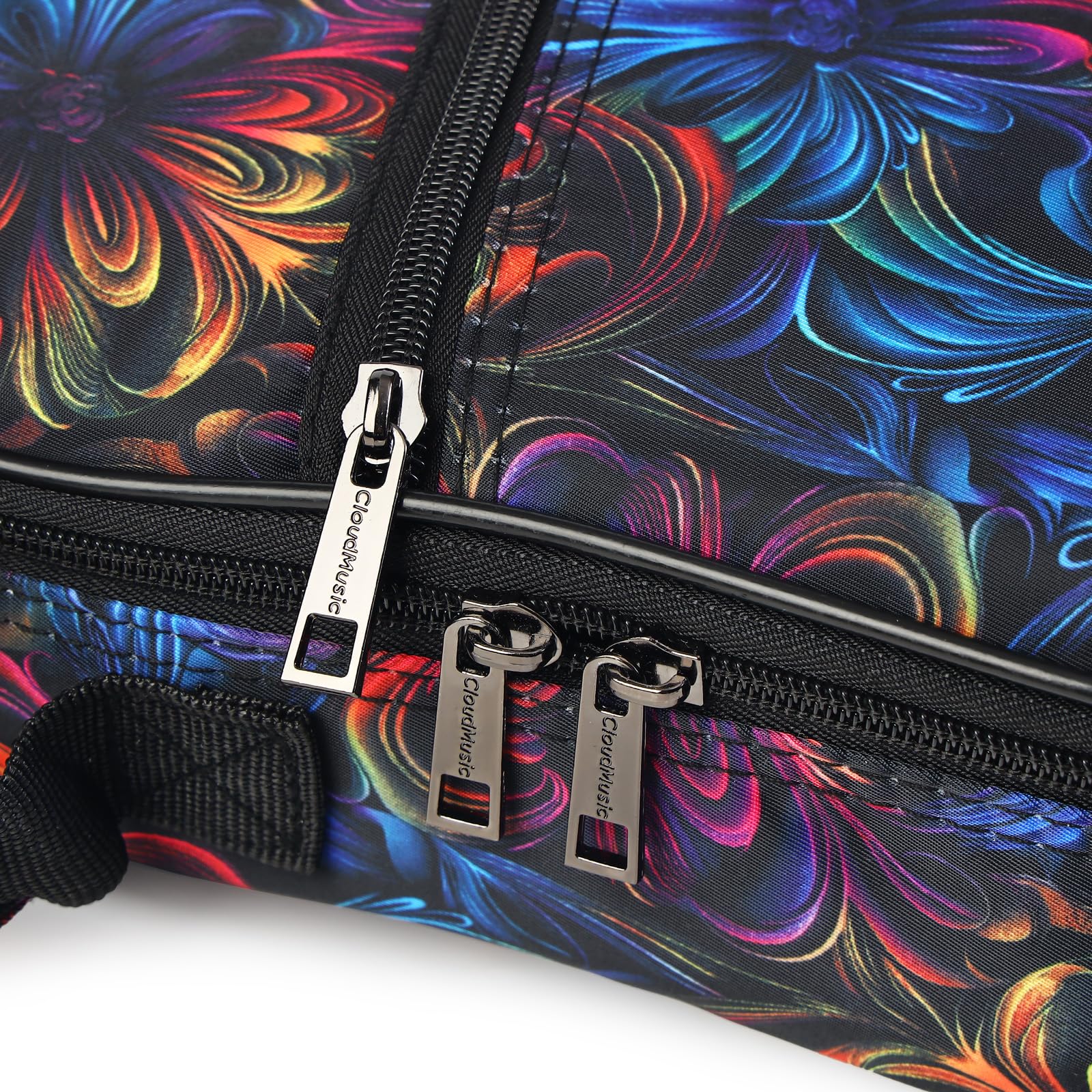CloudMusic Ukulele Case Gig Bag Padded Backpack For Concert 23" Inch(Concert, Floral Fantasy) - Image 4
