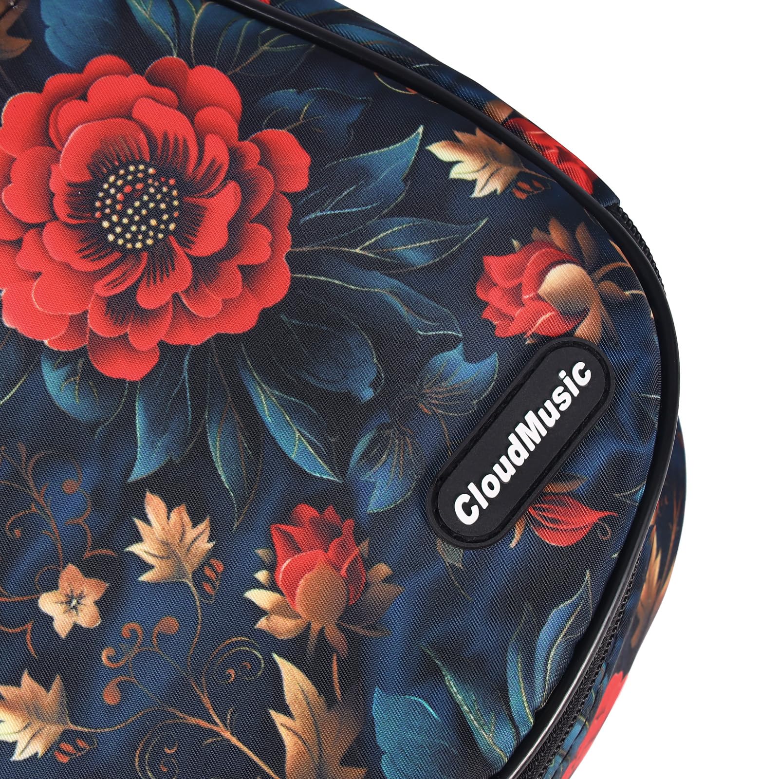 CLOUDMUSIC Ukulele Case Gig Bag Padded Backpack For Soprano 21" Inch(Soprano, Vintage Red Flowers) - Image 6
