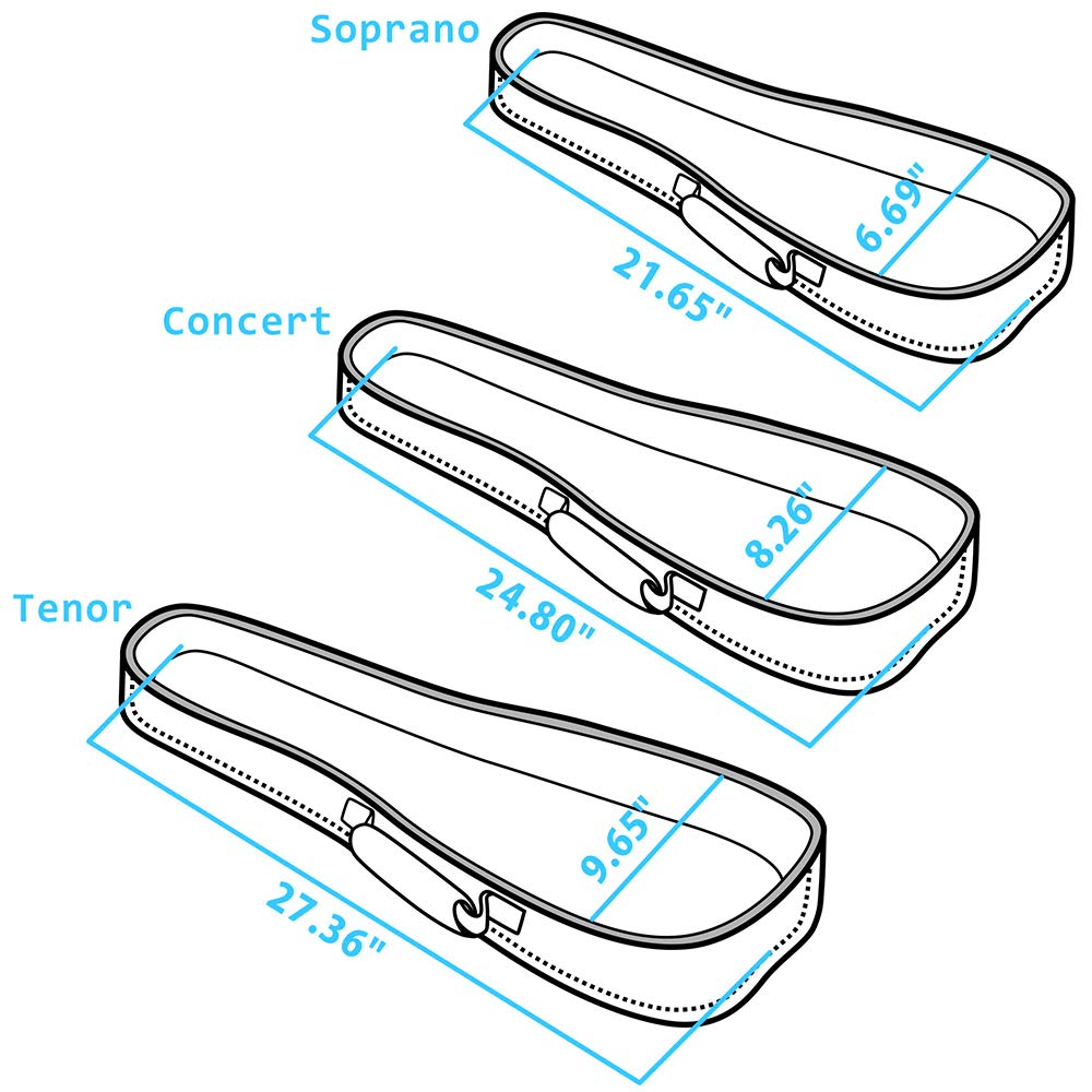 CLOUDMUSIC Ukulele Case Gig Bag Padded Backpack For Soprano 21" Inch(Soprano, Vintage Red Flowers) - Image 7