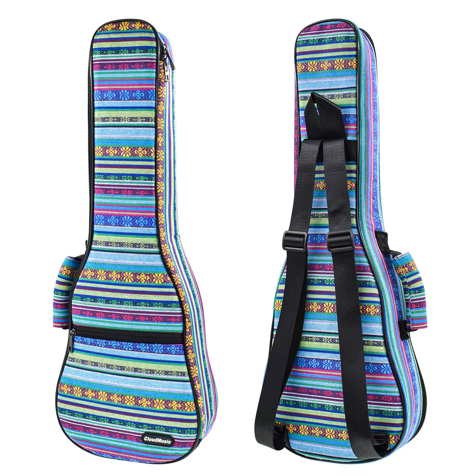 CLOUDMUSIC Ukulele Case Gig Bag Padded Backpack For Baritone 30" Inch(Baritone, Hawaii Blue) - Image 3